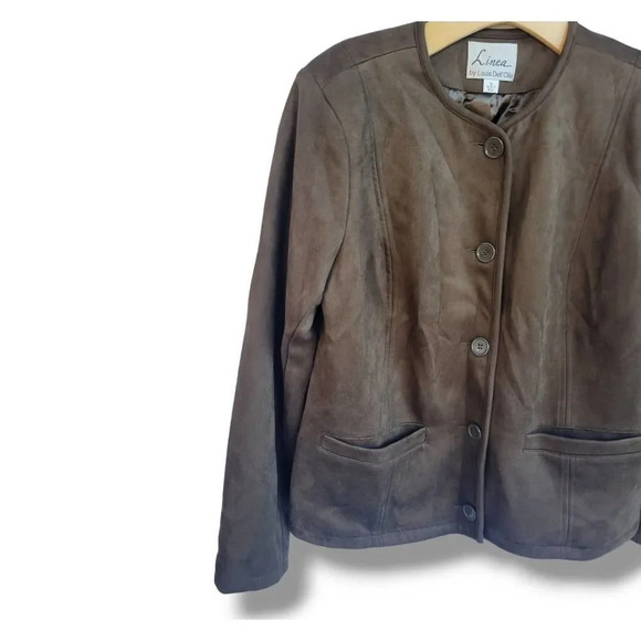 Linea by Louis Dell’Olio Women's vintage Brown Suede Jacket - size 8 - Picture 3 of 8
